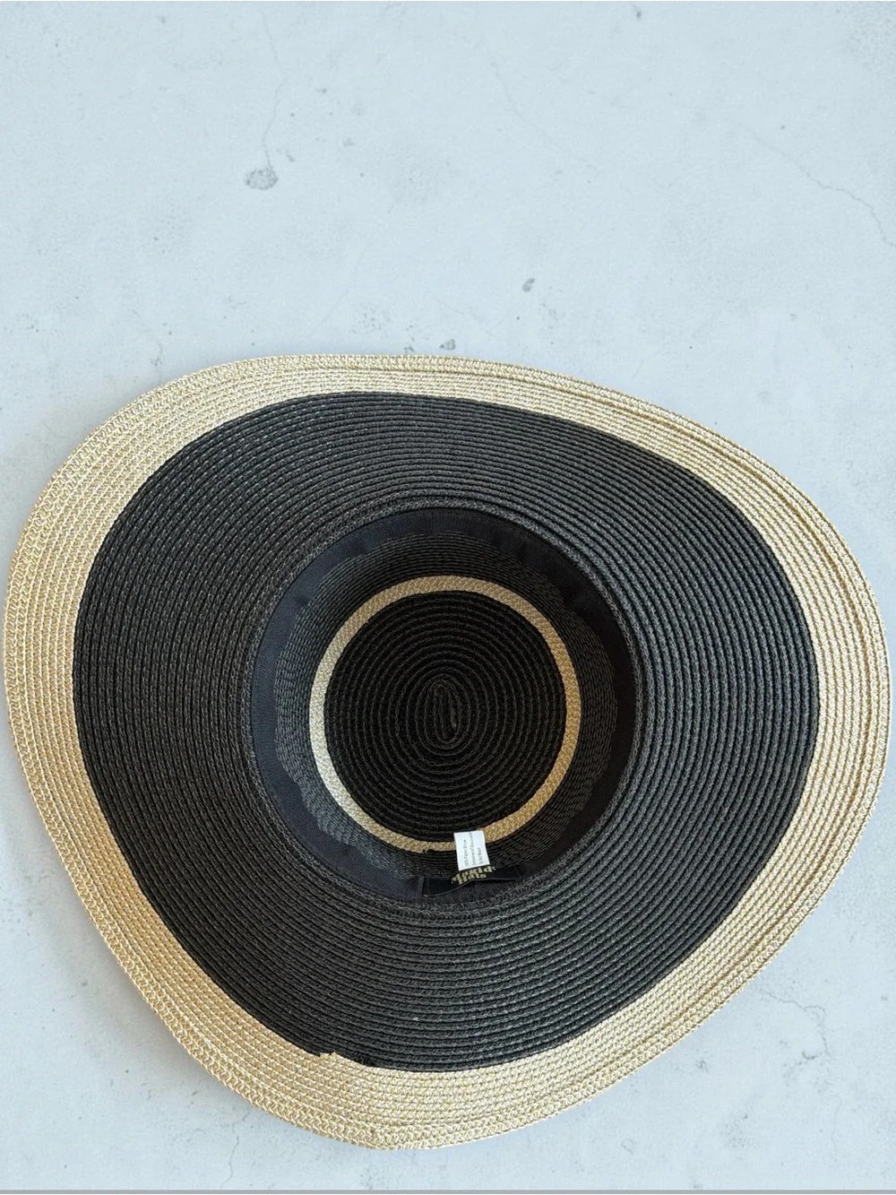 Magid Hats Black Gold Silver Metallic Wide Brim Floppy Sun Hat 100% Paper Straw